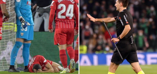 Sevilla poolkaitsjat visati Copa del Rey kohtumise ajal raudlatiga pähe