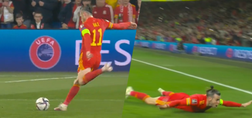 Gareth Bale Austria vastu karistuslööki löömas