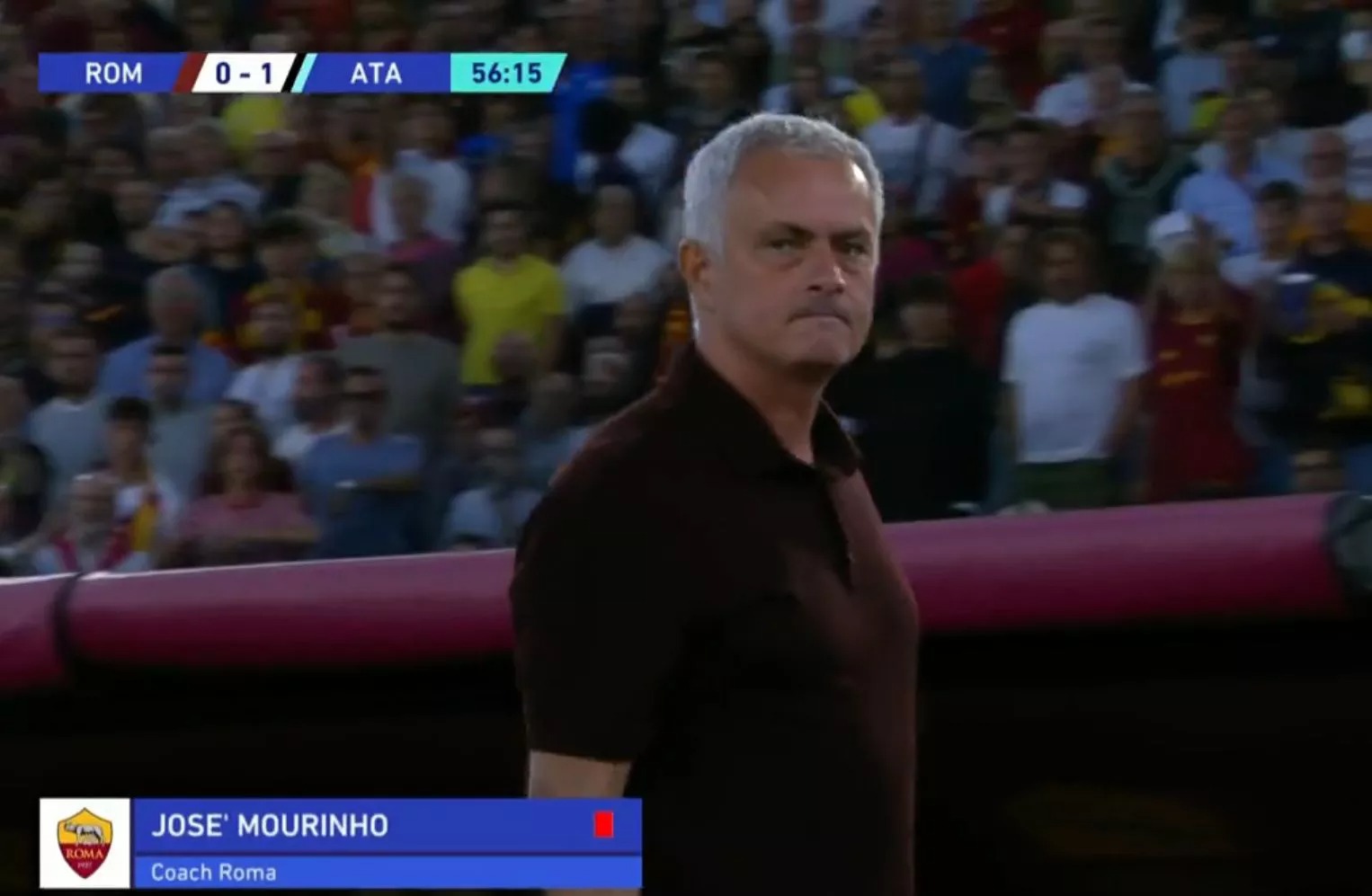 mourinho punane kaart roma atalanta kaotus itaalia serie a