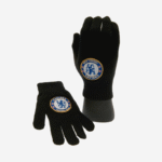 Chelsea FC Gloves Junior Black Knit
