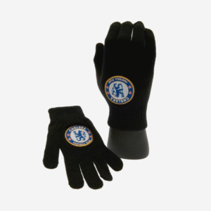 Chelsea FC Gloves Junior Black Knit