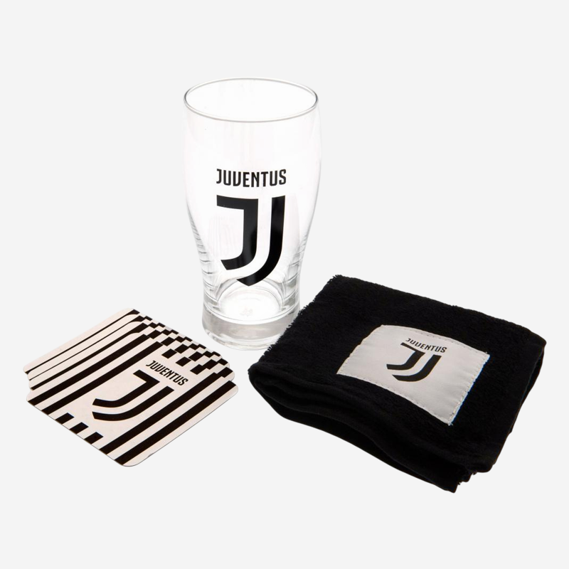 Juventus FC Mini Bar Set Glass Towel and Mats