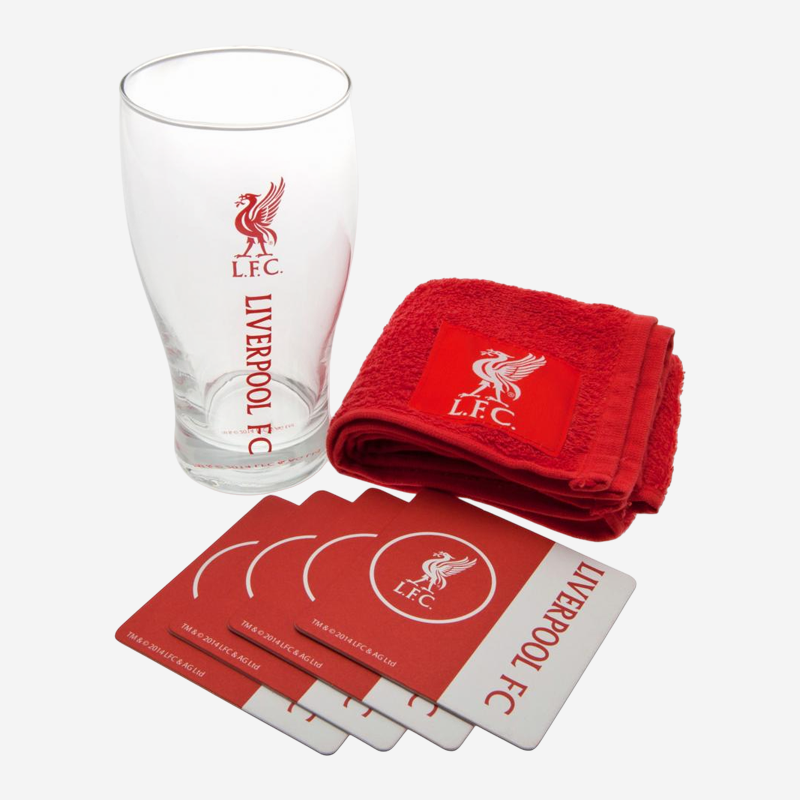 Liverpool FC Mini Bar Set Glass Towel and Mats
