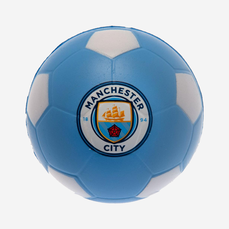 Manchester City FC Stress Ball Sky Blue White 6cm with Club Crest