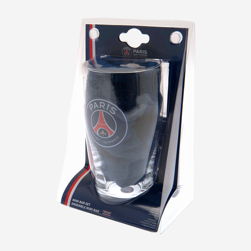 Paris Saint Germain FC Mini Bar Set Glass Towel and Mats 2