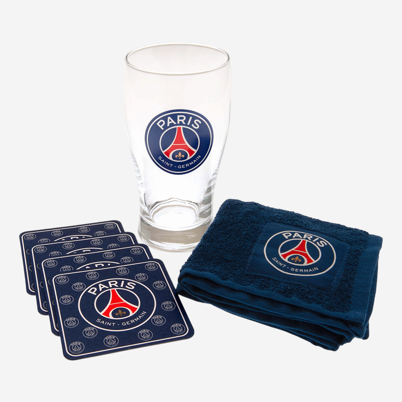 Paris Saint Germain FC Mini Bar Set Glass Towel and Mats