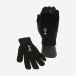 Tottenham Hotspur Gloves Junior Knit Black with White Crest