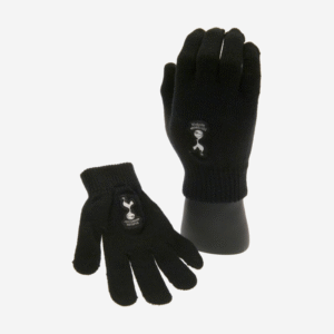 Tottenham Hotspur Gloves Junior Knit Black with White Crest