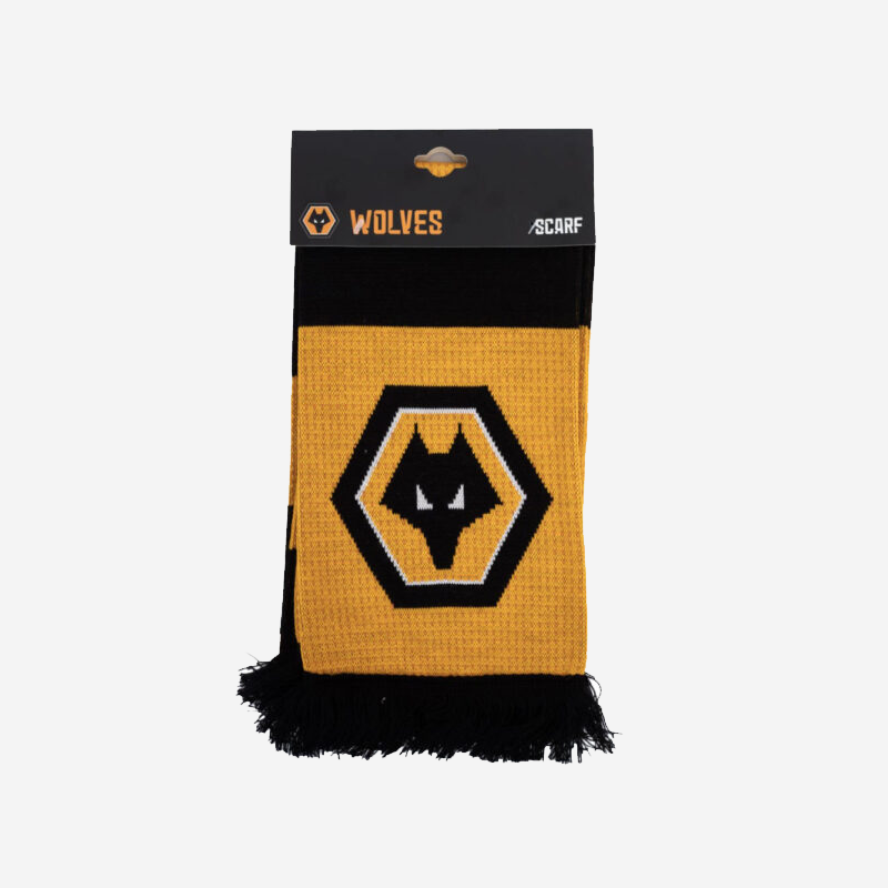 Wolverhampton Wanderers FC Scarf Gold & Black Bar 2
