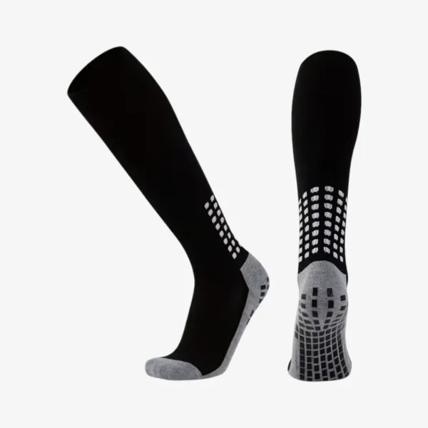 Knee High Anti Slip Football Grip Socks Black